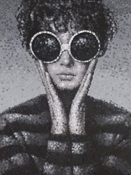 Ölbild Frau mit Sonnenbrille