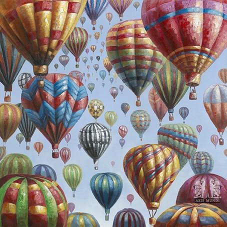 Ölbild Heißluftballons