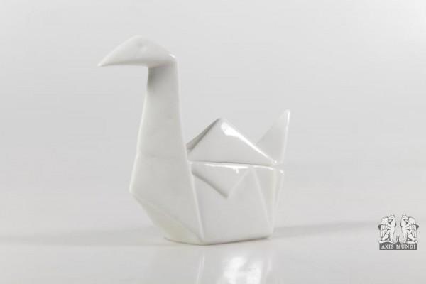 Keramikdose "Origami-Schwan" S