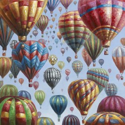 Ölbild Heißluftballons