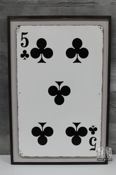 Wandbild „Skat Karte KREUZ 5““