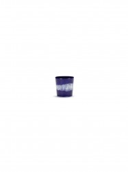 COFFEE CUP - 25 CL - LAPIS LAZULI SWIRL-STRIPES WHITE FEAST