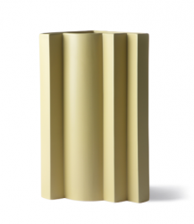 Keramik Vase 'Roman Cornice', gelb