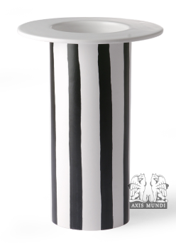 Keramik Vase, schwarz-weiß