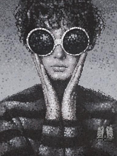 Ölbild Frau mit Sonnenbrille