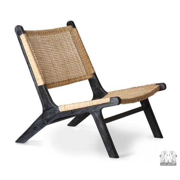 WEBBING LOUNGE CHAIR BLACK/NATURAL