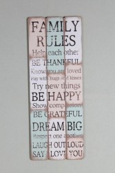 Schild 'Family Rules'