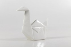Keramikdose "Origami-Schwan" S
